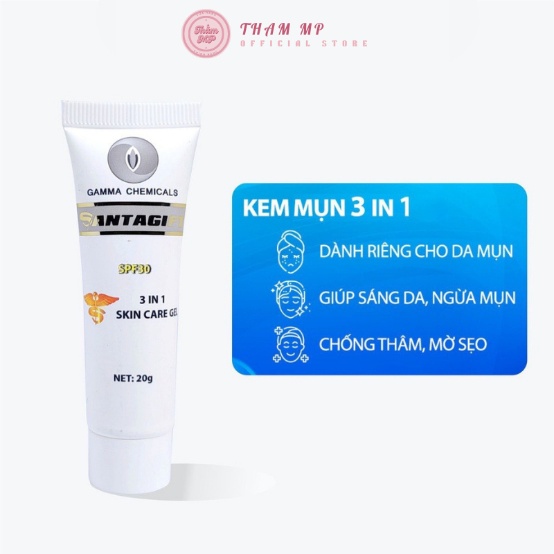 Kem Mụn SANTAGIFT 20gr – Gel giúp giảm mụn – Mờ thâm – Chống năng