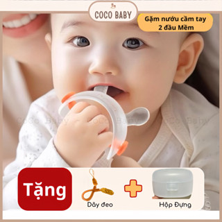 Gặm Nướu Cầm tay Silicon MỀM thiết kế 2 đầu gặm giống T.i Mẹ cho bé từ 2 tháng tuổi+, giảm ngậm tay mút tay, cáu gắt.