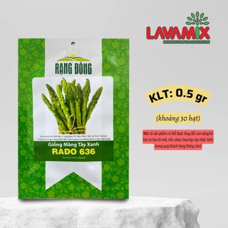 Hạt giống Măng Tây Xanh Rado 636 (0,5g~25 hạt) hiệu Rạng Đông chịu nhiệt tốt, dễ chăm sóc | Green House