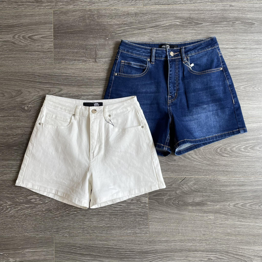 Vis Store - Quần short jean nữ lưng thấp co giãn