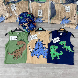 Set 3 áo ba lỗ kl kèm mũ cho bé