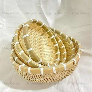 Rổ mây tre đan size 16-22cm trang trí decor nhà cửa Ưng decor