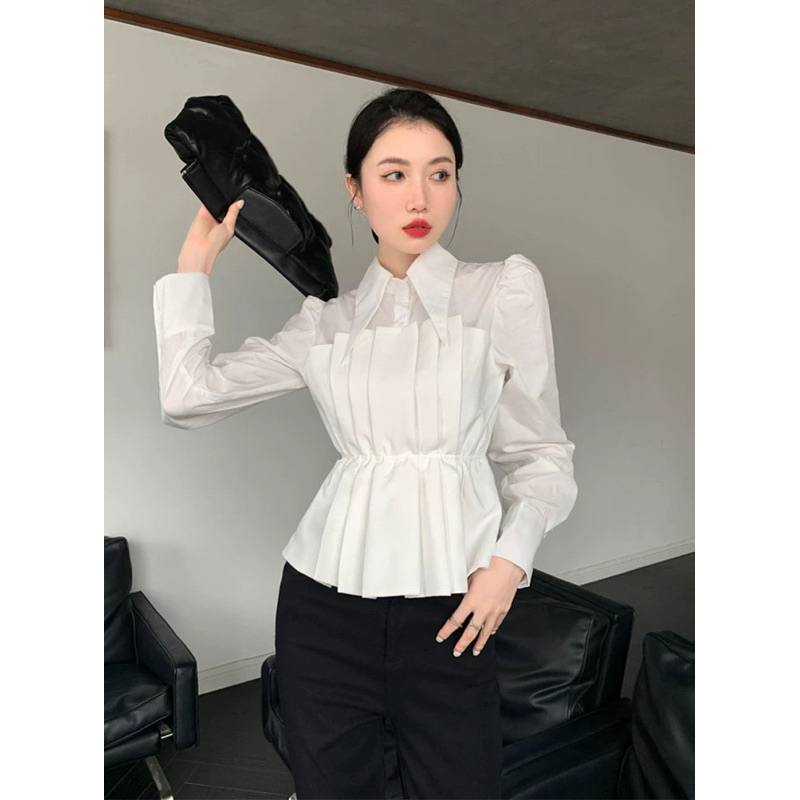 Áo sơ mi dài tay phối xếp ly tạo kiểu ( SM008) | BigBuy360 - bigbuy360.vn