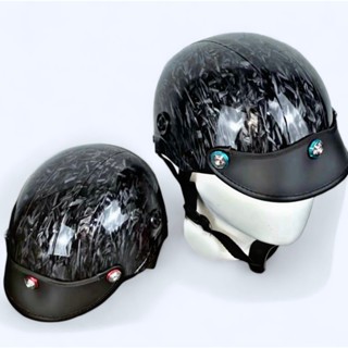 [GIÁ TỐT] Nón Bảo Hiểm Nửa Đầu - Mũ Bảo Hiểm 1/2 Thời Trang Sơn Nhúng Carbon - Phủ NaNo - Gắn 3 ốc Salaya Siêu Ngầu