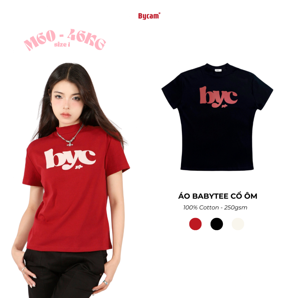 Áo Babytee Y2K Cổ Ôm 100% Cotton Phong Cách Streetwear 2024 𝑩𝒚𝒄𝒂𝒎𝒄𝒂𝒎