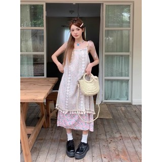 [ORDER 15-20 NGÀY] VÁY 2 DÂY HOA PHỐI LƯỚI 2 LỚP