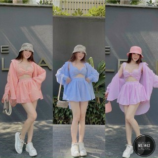 Sét đồ nữ ba món thích hợp đi chơi đi biển 3 màu lựa chọn