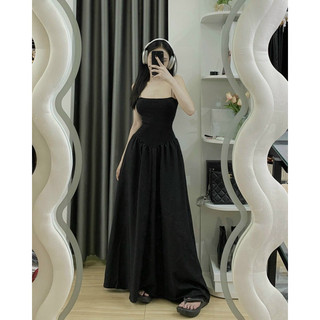 ĐẦM MAXI CÚP NGỰC HAI DÂY DÁNG DÀI PHỐI MANGO ĐƠN GIẢN