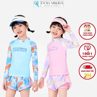 Đồ bơi bé gái tay dài cao cấp cho bé gái từ 12 kg đến 75 kg hãng dollarkids