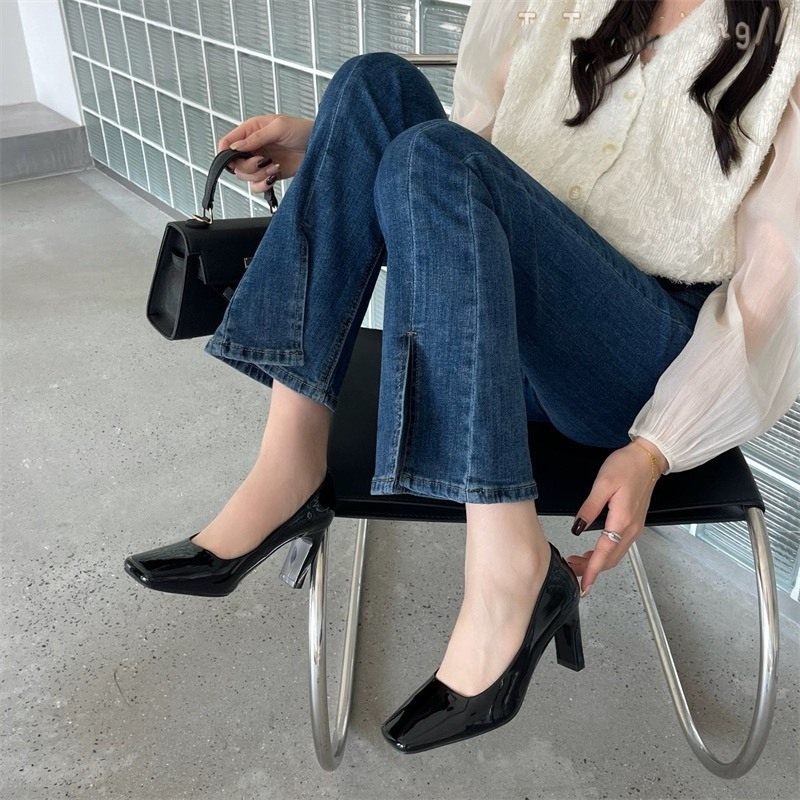 Giày Cao Gót, Giày Mũi Vuông Đế Vuông 7 Phân Thời Trang DS DESI 23D08-2