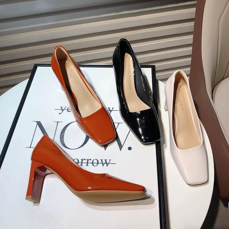 Giày Cao Gót, Giày Mũi Vuông Đế Vuông 7 Phân Thời Trang DS DESI 23D08-2
