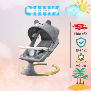  Nôi điện cho bé sơ sinh tự động Bluetooth phát nhạc màn hình cảm ứng kèm bàn ăn dặm. BH 12th 