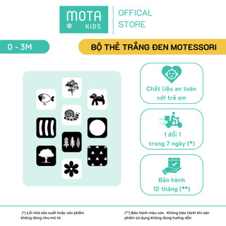  Đồ chơi montessori Thẻ trắng đen kích thích thị giác cho bé 0-3 tháng - Hàng chính hãng