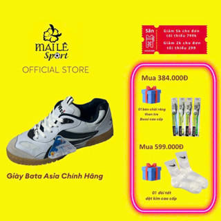 Giày thể thao Asia đế kếp, cầu lông, bóng chuyền, đi bộ viền đen - Giày KUUL