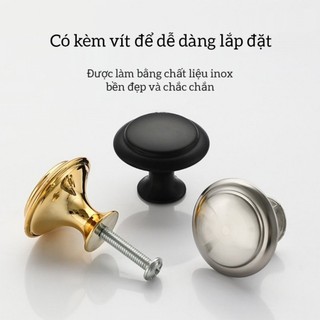 Núm Cửa Inox Tròn Kèm Ốc, Tay Nắm Kéo Các Cánh Cửa Cho Đồ Dùng Nội Thất