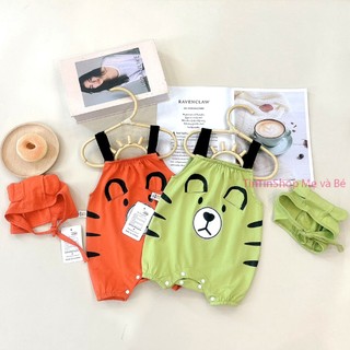 Body đùi kèm mũ Bodysuit cho bé sơ sinh bé trai bé gái Áo liền quần Bộ đồ liền thân HỔ 2 DÂY SLH218