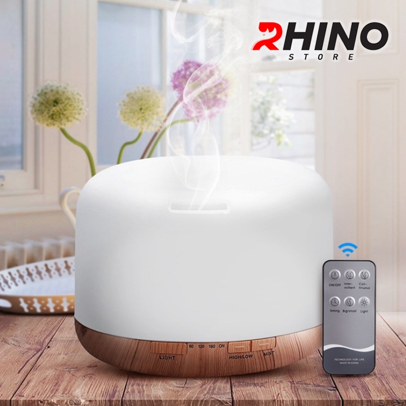 Máy phun sương tạo ẩm lớn Rhino H701 500ml, tích hợp đèn ngủ, điều khiển từ xa