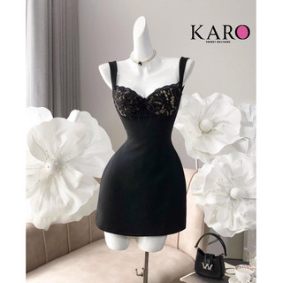 đầm  cúp  phối ren ngực  - CAROTSHOP