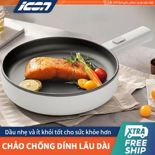 ICON Chảo Điện Mini Đa Năng Chống Dính Dung Tích  Nồi Lẩu Điện Có Tay Cầm Dài Điều Chỉnh Nhiệt Độ Nấu Chảo chiên điện