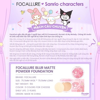 [HSD: 2/2027] (Focallure x Sanrio) Phấn Phủ Mờ Độ Che Phủ Cao 9g