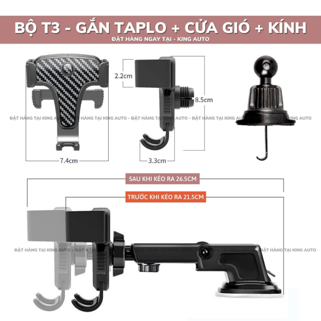 Giá đỡ điện thoại trên ô tô kẹp khe cửa gió điều hòa xoay 360 độ cao cấp | BigBuy360 - bigbuy360.vn