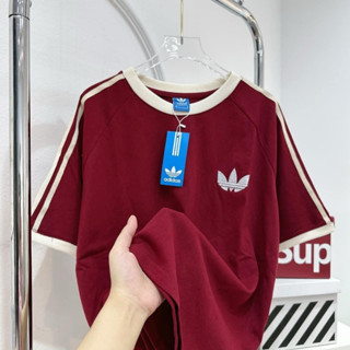 Áo Phông Adidas Đỏ Logo Thêu Chất Liệu Cotton Cao Cấp - Áo Thun Nam Nữ Phong Cách Boy Phố Hott Trend 2024