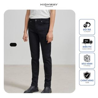 Quần jeans slim fit đen trơn HIGHWAY MENSWEAR Kai