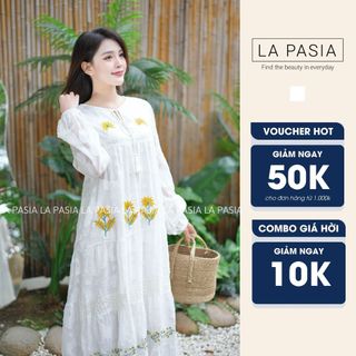 Đầm Suông Dáng Dài Thêu Hoa BigSize LP5 Váy Suông 2 Lớp Nhẹ Nhàng Phong Cách Boho Vintage