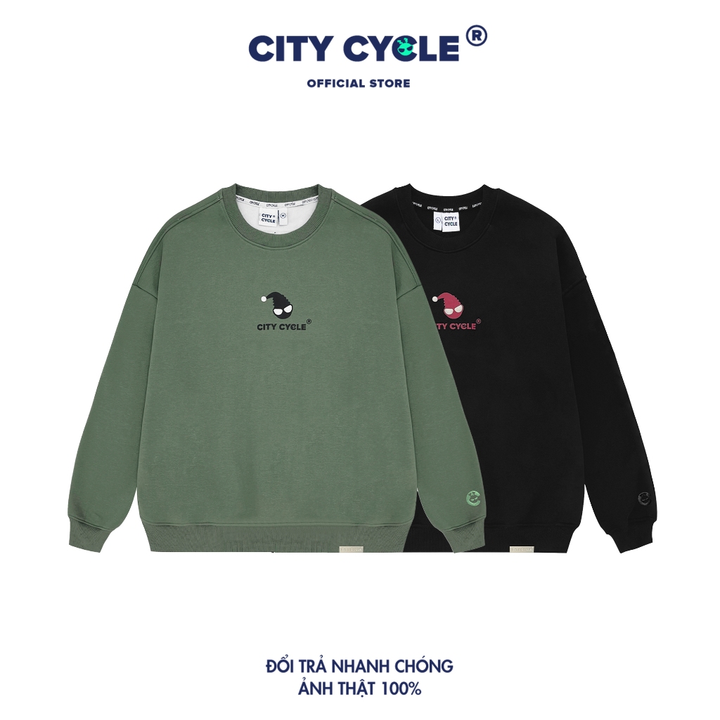 Áo Sweater Local Brand Cozy City Cycle nỉ lông cừu oversize nam nữ form rộng