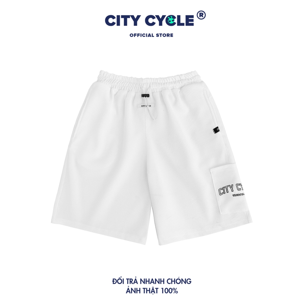 Quần short đùi local brand Essentials City Cycle chất tổ ong unisex form rộng nam nữ oversize