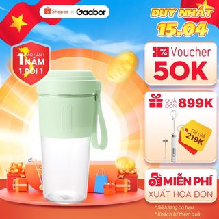Máy xay sinh tố cầm tay Gaabor GF-M03D dung tích 300ml nhỏ gọn pin sạc cổng USB tiện lợi - Hàng chính hãng
