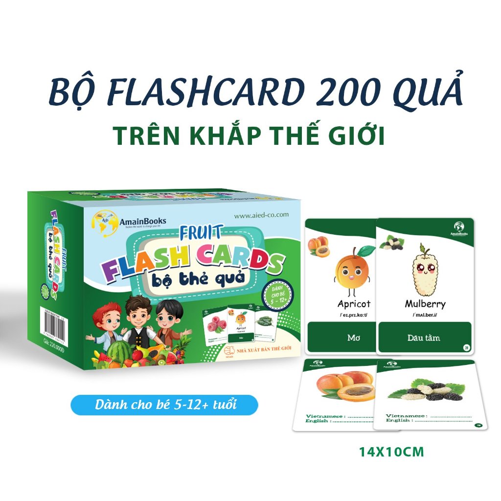 Bộ thẻ Flashcard 200 loại quả