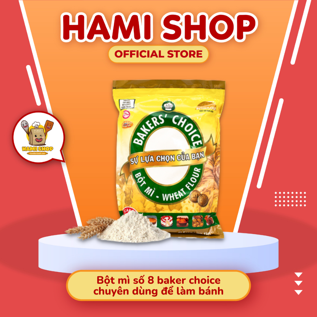 1kg Bột mì baker choice số 8 💥CAO CẤP 💥 Bột đa năng chuyên dùng để làm bánh giúp bánh xốp, nở