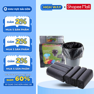 Set 3 Túi Đựng Rác Đen HIGH WAY Tự Phân Hủy Sinh Học Không Gây Hại Cho Môi Trường Với Kích Thước Lớn 55*65CM