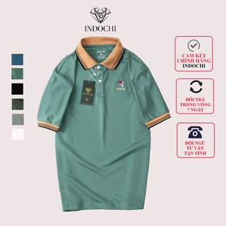 Áo Polo Nam INDOCHI Thiết Kế Thêu Cổ Viên Nam Tính Phong Cách Chất Cotton Cá Sấu Co Giãn 4 Chiều
