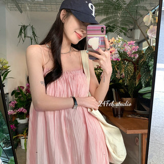 Váy hai dây tơ bèo dáng maxi phong cách Hàn Quốc Adorable20ss  VN35