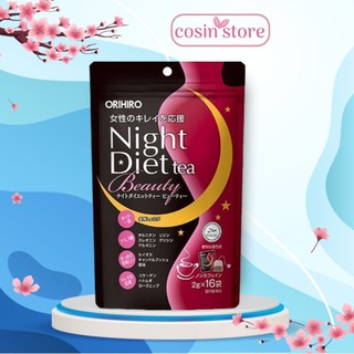 Trà Giảm Cân Đẹp Da Night Diet Tea Beauty Collagen Orihiro 16 túi lọc nhỏ