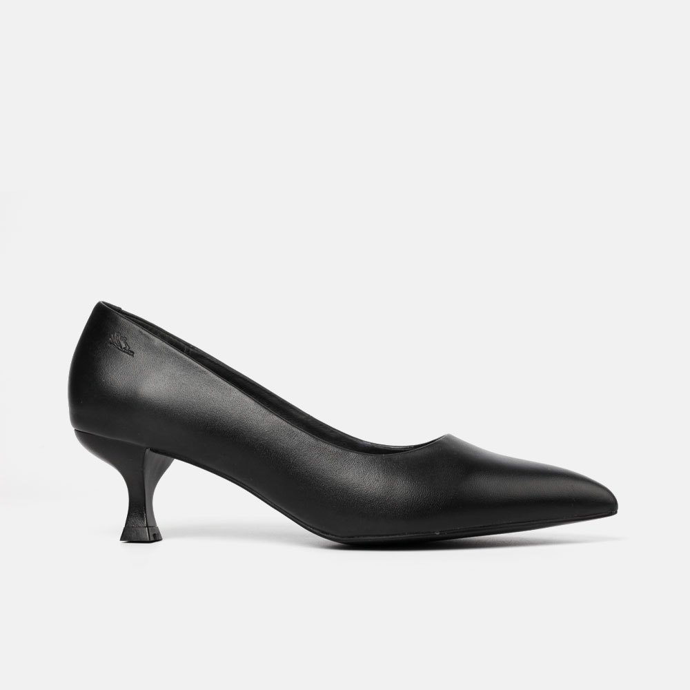 Giày bít nữ trơn cao 5cm mũi nhọn da bò VinaThi (thương hiệu mới của Vinagiay) C67.EG011