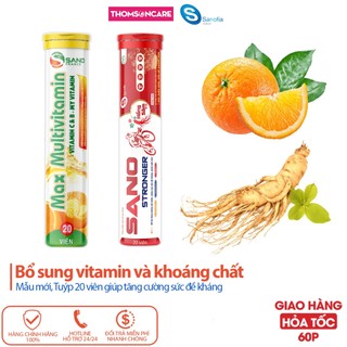 Sủi vitamin tổng hợp Sanofia hương vị thơm ngon, vị cam, hồng sâm giúp tăng đề kháng, bồi bổ sức khỏe - Thomsoncare