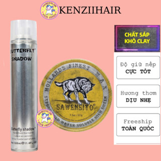 Sáp Vuốt Tóc Nam SAWENSITO Sói Vàng 100g Chất Clay Giữ Nếp Lâu Không Bết Dính Mùi Thơm Nam Tính