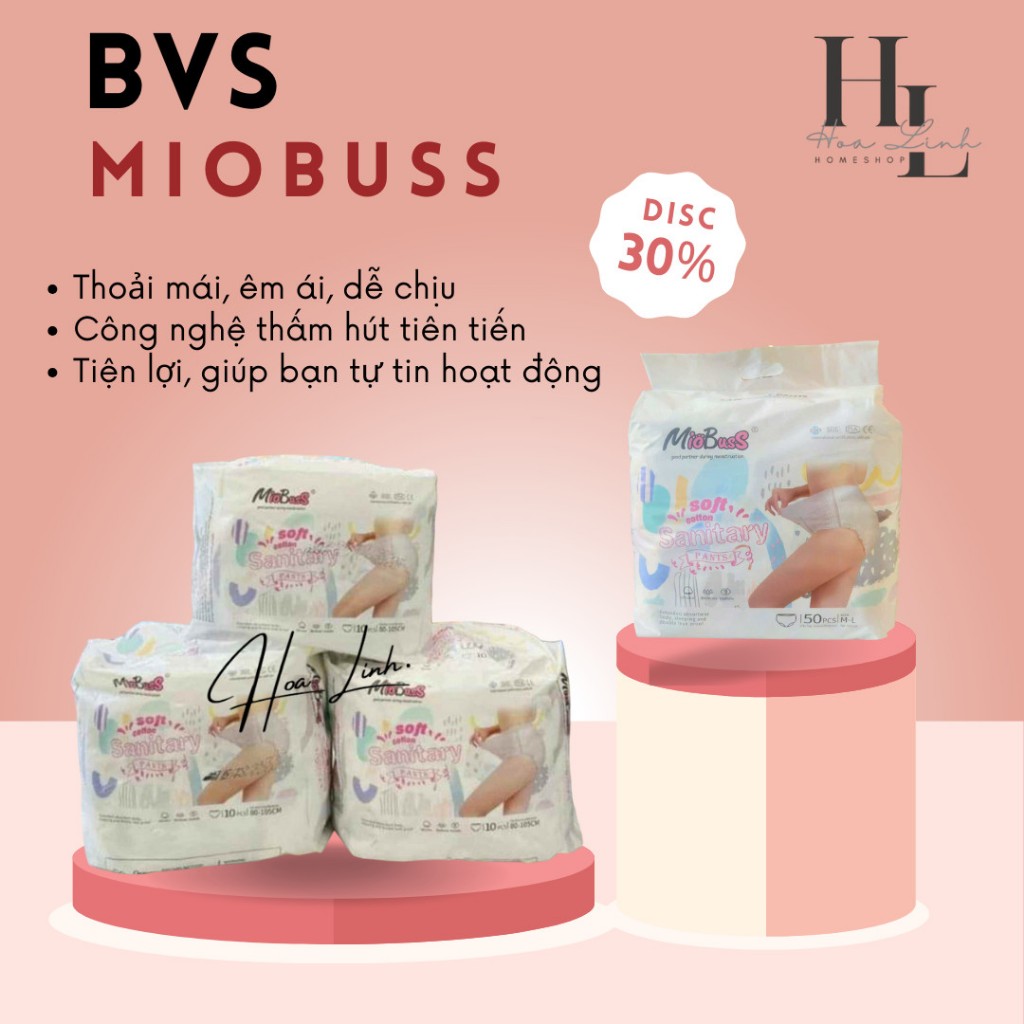 Combo 5 gói BVS dạng quần (50 quần)