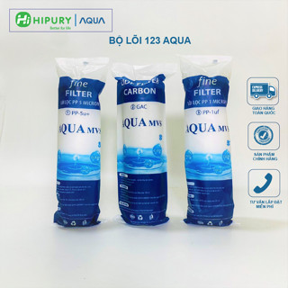Bộ 3 lõi lọc nước 123 AQUA CHÍNH HÃNG phù hợp tất cả máy lọc nước trên thị trường Kangaroo Karofi Sunhouse Aqua.