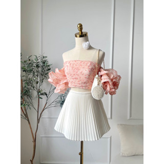  Chân váy xếp ly bản nhỏ - Olivia pleated skirt - RED BEAN 