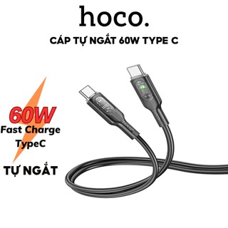 Cáp Sạc Nhanh Tự Ngắt 60W Hoco Type C To Type C Cho Các Dòng Máy Samsung, Oppo, Xiaomi ,IP 15,15Promax,15Pro,15Plus