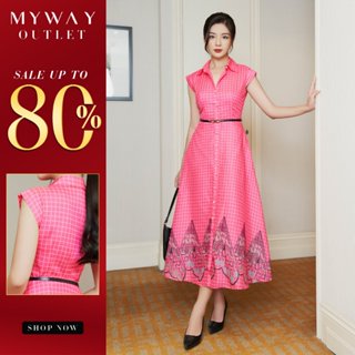 Đầm Sơ Mi Công Sở Nữ My Way Họa Tiết Kẻ Ô Thanh Lịch 3MD0220