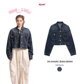 Áo Khoác Jean Denim Wash Form Crop Thời Trang Nữ 𝘽𝙮.𝘾𝙖𝙢𝙘𝙖𝙢