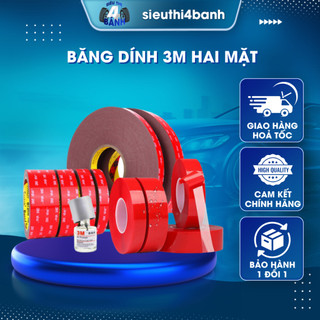 Băng Dính 3m 2 Mặt Siêu Dính Băng Keo Cường Lực Bản 1cm