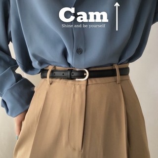 Thắt lưng nữ da đẹp dày ULINE Camcamvintage dây nịt Bản nhỏ 1,8cm dây lưng quần áo nam mặt vàng nhỏ kiểu HQ neww2