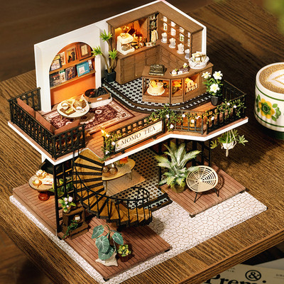 Mô hình Nhà Búp Bê CUTEROOM mẫu Mono tea  LV-001