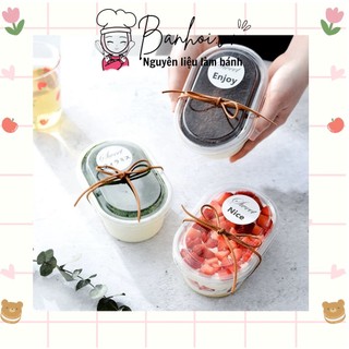 Set 10 Hộp nhựa oval / hộp ovan đựng bánh tiramisu, mousse